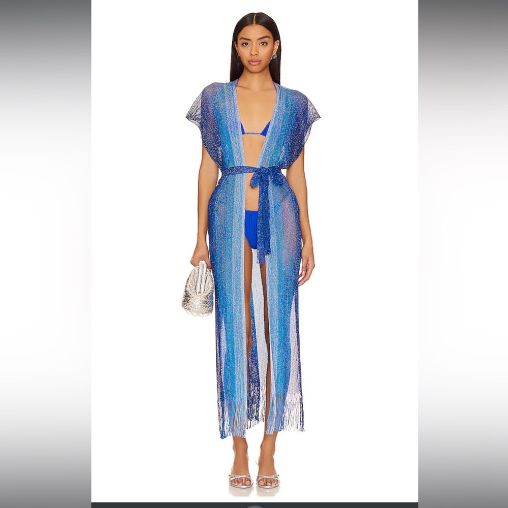 Luli Fama Blue Sheer Swim Coverup